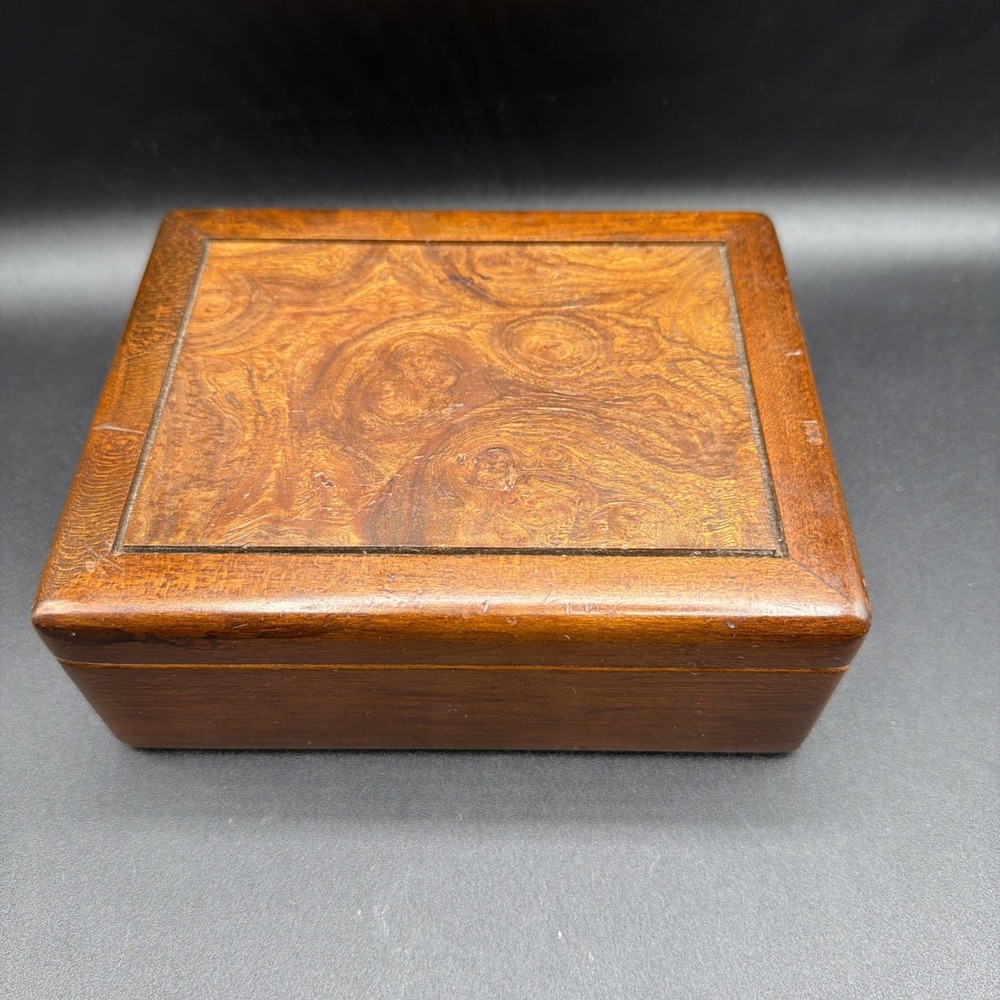 VTG Wooden Jewelry Box Inlaid *Needs Music Mechanism Replaced